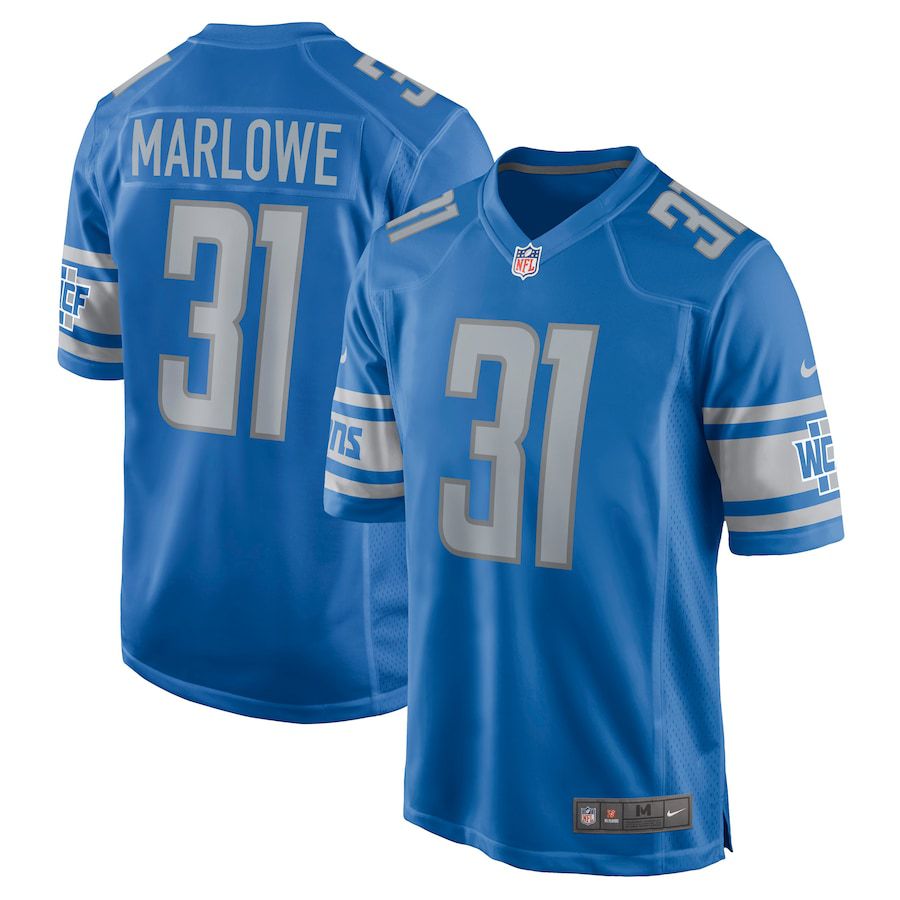 Men Detroit Lions 31 Dean Marlowe Nike Blue Game NFL Jersey